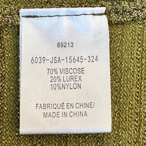 Melanie Lyne Shell XL • Metallic Green Sparkle Knit Top • NWT • Evening Glam - Picture 8 of 9